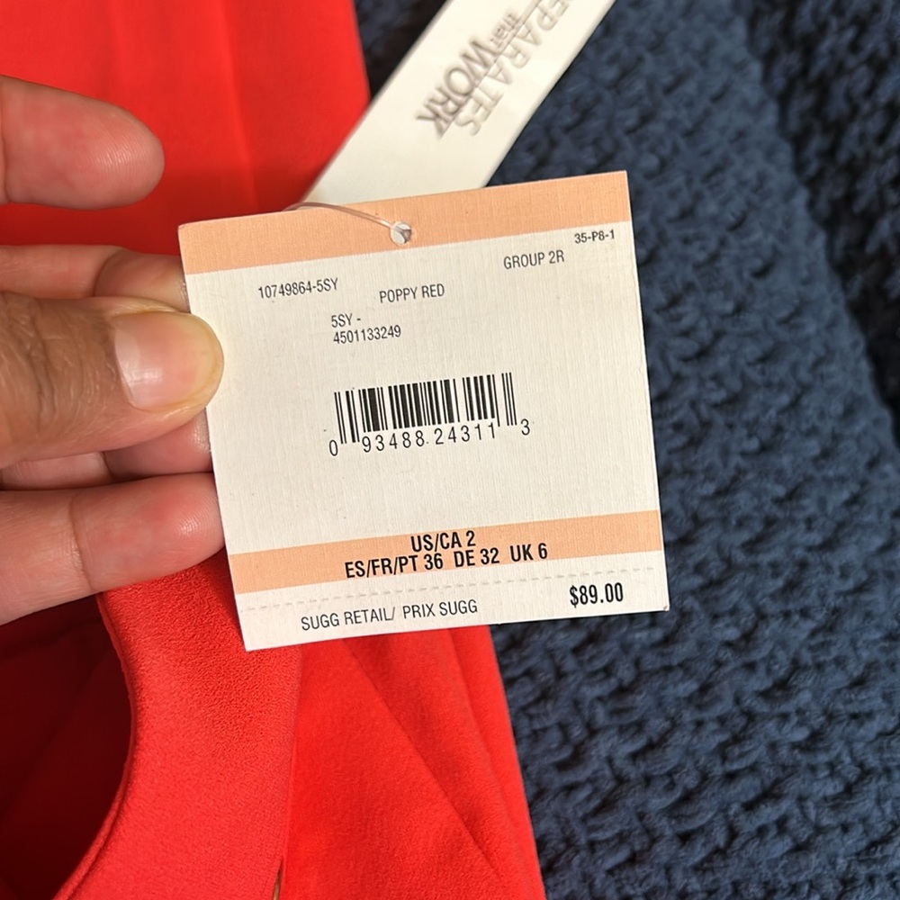 NWT Anne Klein red Poppy Slim Leg Pants - Picture 10 of 11